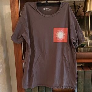 Mollusk Organic Men's Short Sleeve Pocket Tee - Charcoal with Red Sun Graphic